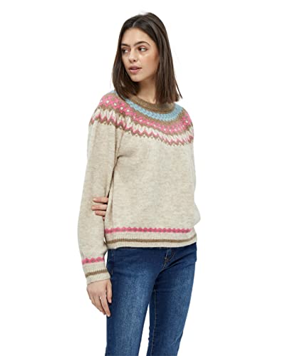 DESIRES Damen Elis Jacquard Knit Grau L von Desires