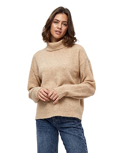 DESIRES Damen Gea Pullover mit Hohem Kragen Beige L von Desires