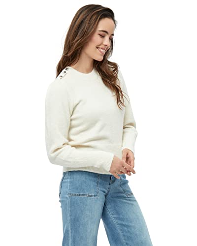 DESIRES Damen Gea Pullover mit Knöpfen Weiß M von Desires