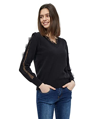 DESIRES Damen Kaiona Spitzenpullover Schwarz Xs von Desires
