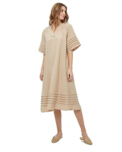 DESIRES DamenKleid mit 2/4-Ärmeln, wadenlang, Cuban Sand Stripe, L von Desires