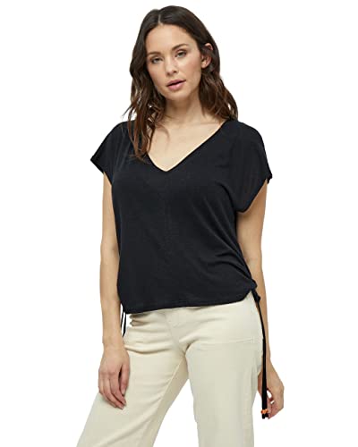 DESIRES DamenKurzärmeliges String-T-Shirt, Schwarz, XL von Desires