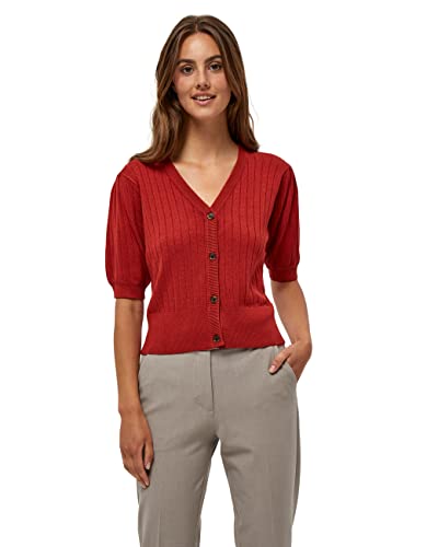 Desires ,Women's ,Geisha Rib Holepattern Cardigan, 8876 Burnt Red ,XS von Desires
