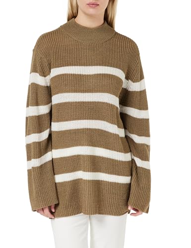 Desires Damen Elo Langen Ärmeln Langärmeliger Strickpullover, 5074S Pine Bark Stripe, L von Desires