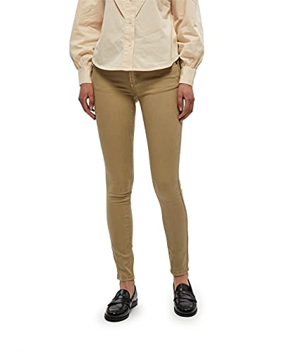 Desires Lola Garment Dye Midwaist Damen Jeans Größe 25 | Braun Jeans Damen | Damen Jeans Stretch Mittel Tailliert | Jeanshose Damen Mit Enger Passform | Allseitige Hose Damen Mit Taschen von Desires