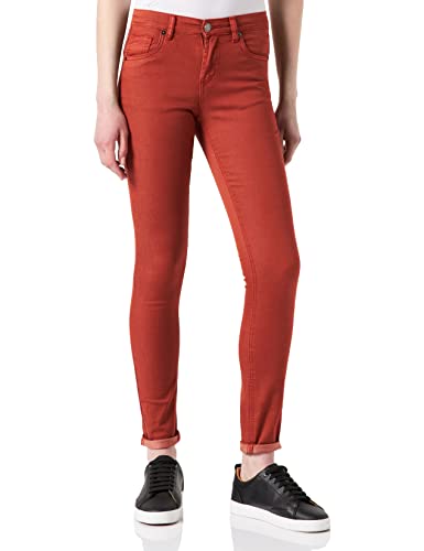 Desires Lola Garment Dye Midwaist Damen Jeans Größe 26 | Rotes Jeans Damen | Damen Jeans Stretch Mittel Tailliert | Jeanshose Damen Mit Enger Passform | Allseitige Hose Damen Mit Taschen von Desires