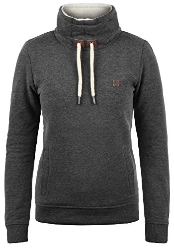 Desires Ozeana Pile Damen Sweatshirt Pullover Pulli Mit Teddy-Futter Mit Stehkragen, Größe:S, Farbe:Dark Grey Melange (8288) von Desires