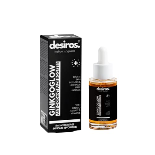 Ginko Glow by Desiros – Gel Booster für Herren, antioxidativ mit Ginkgo Biloba – strafft und bekämpft Anzeichen von Müdigkeit – schnelle Absorption – hellere und straffere Haut – 30 ml von Desiros. Italian Upgrade