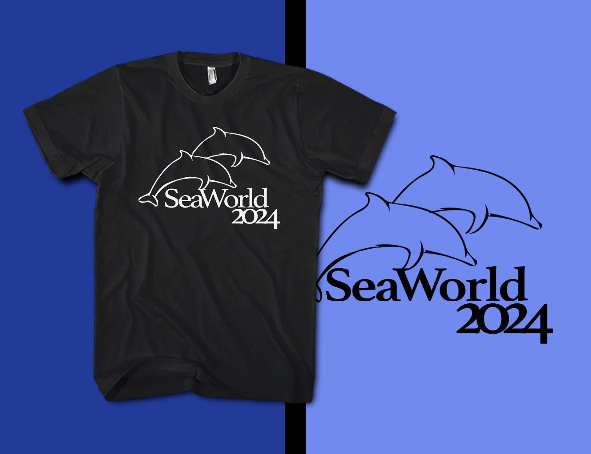 Seaworld 2024 Shirt Delfin-Grafik-T-Shirt, Freizeitpark-Urlaub von DesktopDesignApparel