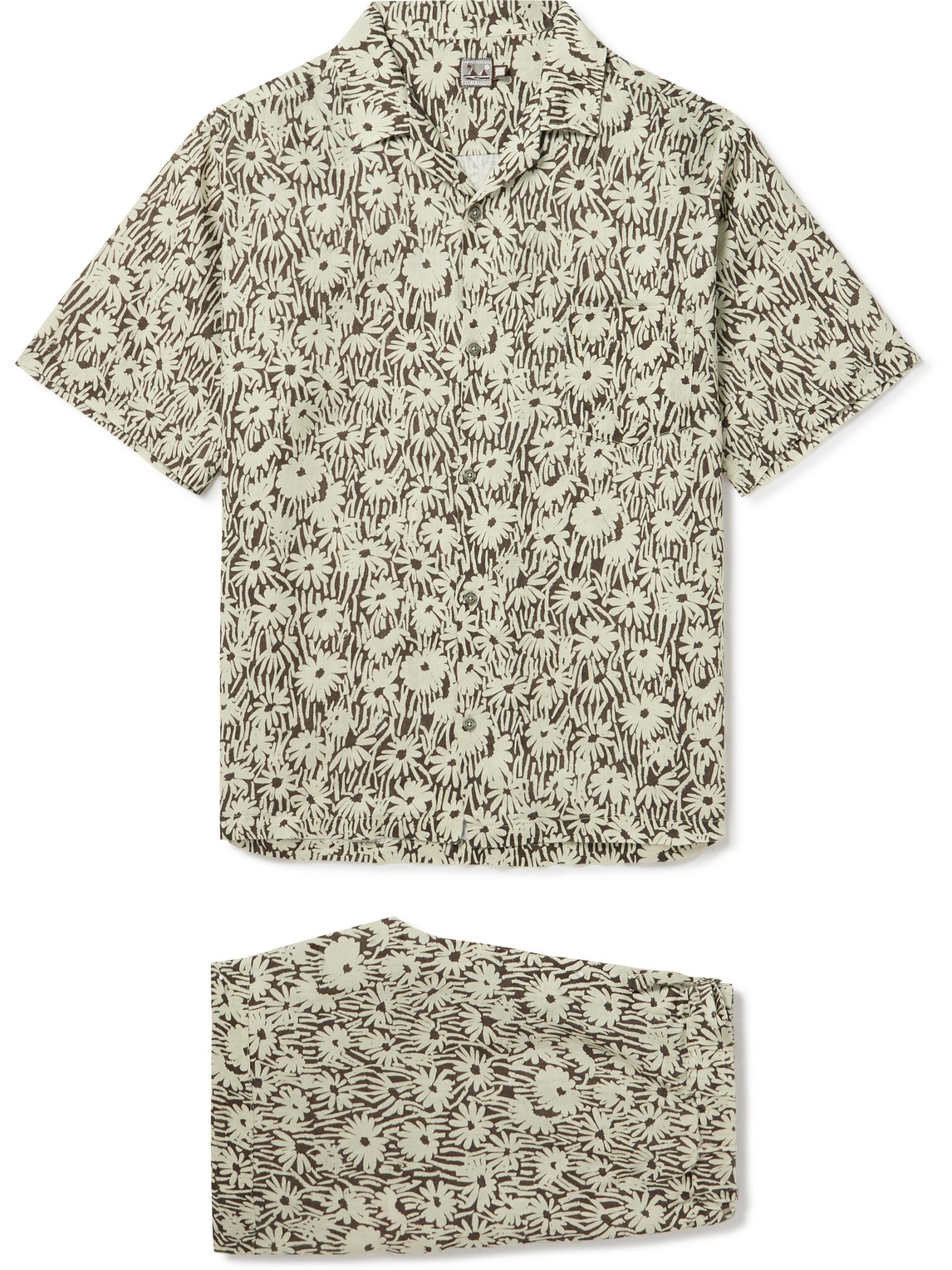 Desmond & Dempsey - Camp-Collar Floral-Print Linen Pyjama Set - Men - Neutrals - L von Desmond & Dempsey