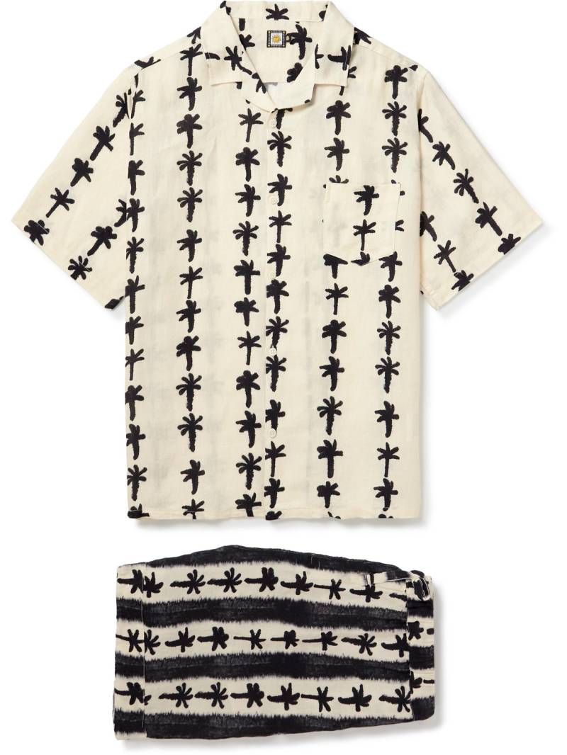 Desmond & Dempsey - Camp-Collar Printed Linen Pyjama Set - Men - Neutrals - L von Desmond & Dempsey