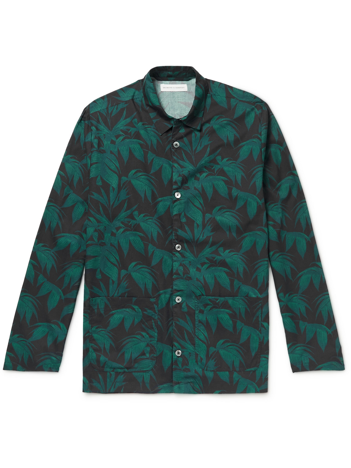 Desmond & Dempsey - Slim-Fit Printed Cotton Pyjama Set - Men - Green - L von Desmond & Dempsey