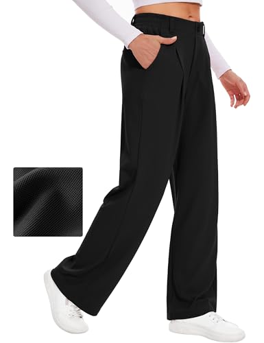 Desol Hosen Damen Waffel Lang Palazzo Hose Elegant Stoffhose Anzughose Damen Weite Sommerhose mit Taschen High Waist Hose Damenhose Weites Bein Desol Hosen Damen Waffel Lang Palazzo Hose Elegant Stoffhose Anzughose Damen Weite Sommerhose mit Taschen High Waist Hose Damenhose Weites Bein von Desol