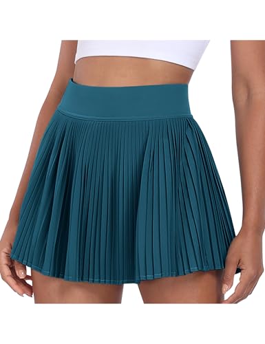 Desol Tennisrock Damen Hosenrock Damen Rock Mit Hose Drunter Hohe Taille Faltenrock Sportrock Golfrock Mini Rock Skirt mit Taschen von Desol