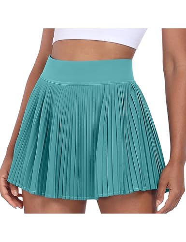 Desol Tennisrock Damen Hosenrock Damen Rock Mit Hose Drunter Hohe Taille Faltenrock Sportrock Golfrock Mini Rock Skirt mit Taschen von Desol