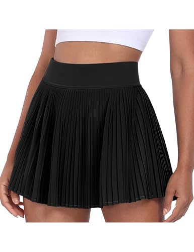 Desol Tennisrock Damen Hosenrock Damen Rock Mit Hose Drunter Hohe Taille Faltenrock Sportrock Golfrock Mini Rock Skirt mit Taschen von Desol