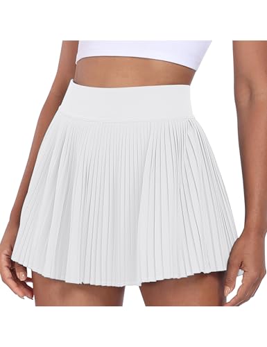 Desol Tennisrock Damen Hosenrock Damen Rock Mit Hose Drunter Hohe Taille Faltenrock Sportrock Golfrock Mini Rock Skirt mit Taschen von Desol
