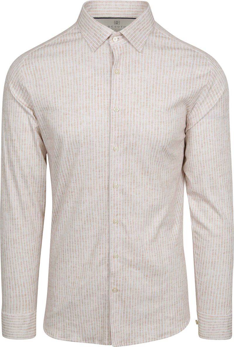DESOTO Hemd Kent Monochrome Streifen Beige - Größe XXL von Desoto