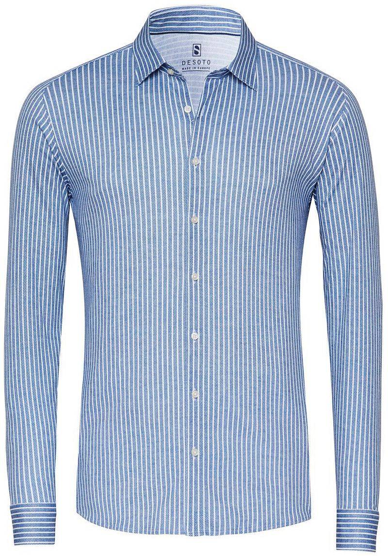 DESOTO Hemd Twill Stripe Blau - Größe S von Desoto
