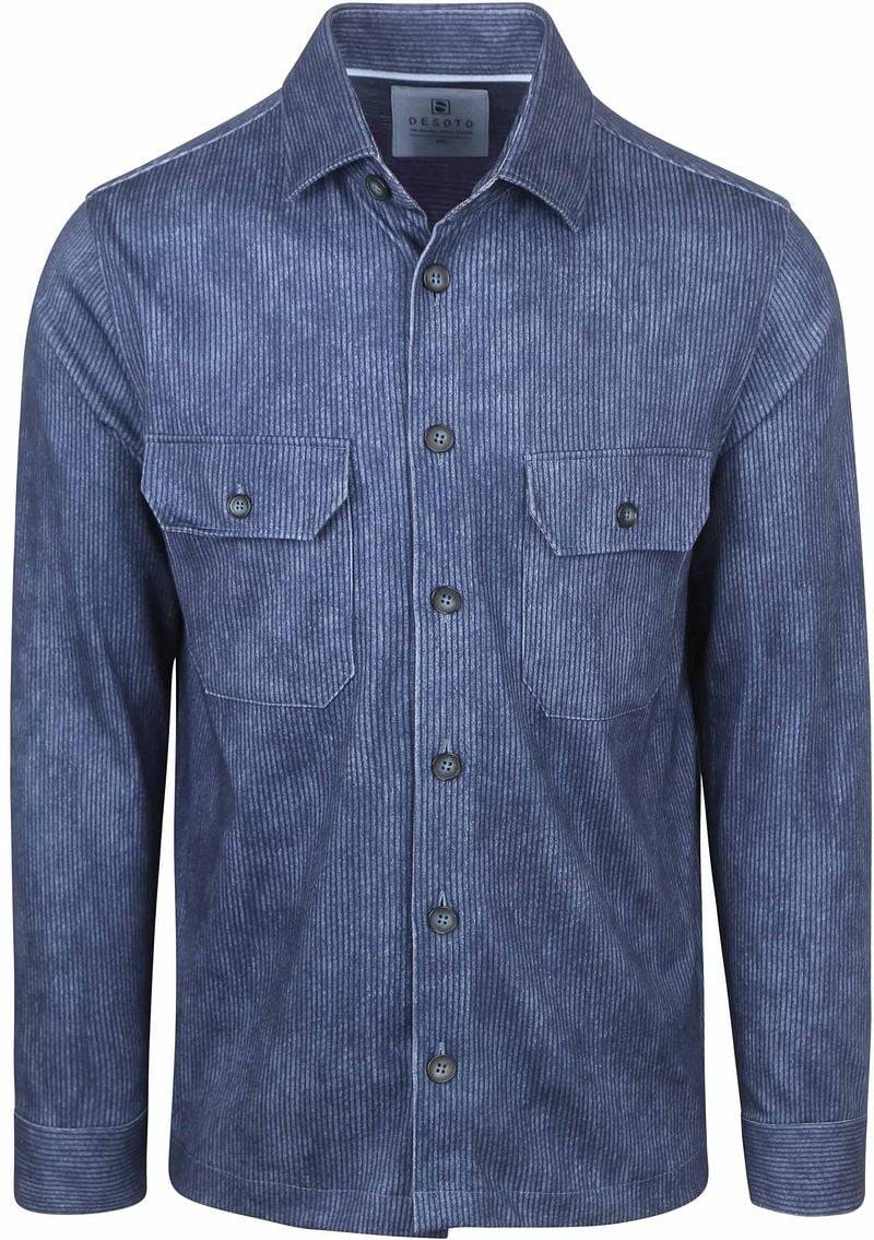 DESOTO Hemdjacke Cord Optics Blau - Größe XXL von Desoto