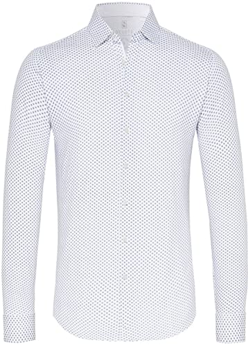 Desoto Herren Hemd Kent 1/1 gepunktet White with Blue dots - XL von De Soto