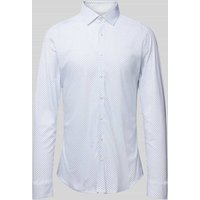 Desoto Slim Fit Business-Hemd mit Allover-Muster in Weiss, Größe L von Desoto