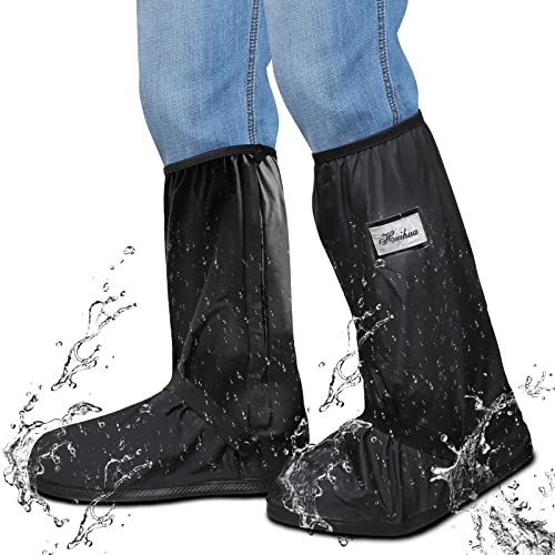 Schuhüberzieher Regenüberschuhe Wasserdicht Schuhe Überschuhe für Männer Frauen, Outdoor Rutschfester Schuhüberzieher Regenschutz Regenschuhe für Regen Schnee Staub, Wiederverwendbar, Schwarz XL von Desoto