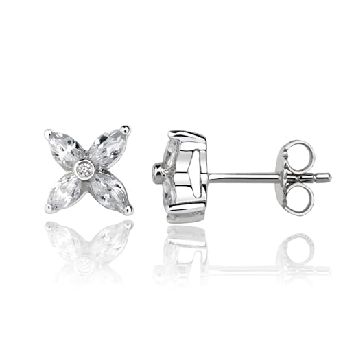 Desotos Damen-Ohrringe Blumenform aus 925er Sterling Silber rhodiniert 8,3mm 1VNADESOJ-ER-0010 von Desotos