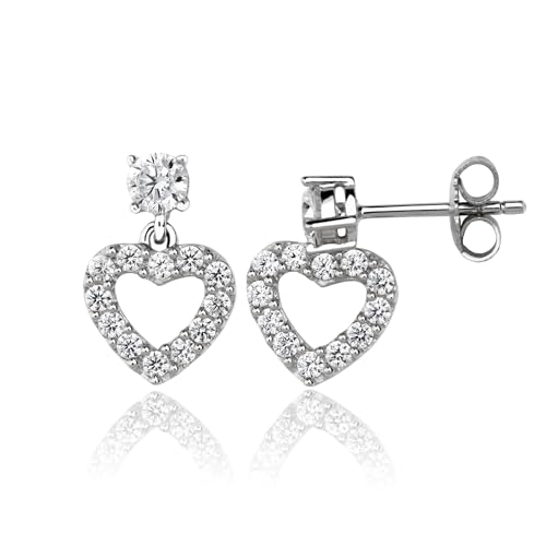 Desotos Damen-Ohrringe Herzform aus 925er Sterling Silber rhodiniert 15,0mm 1VNADESOJ-ER-0017 von Desotos