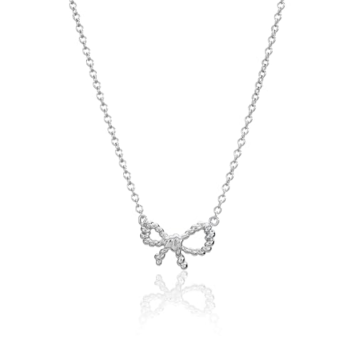 Desotos Halskette 45cm Schleifenanhänger Collier für Damen 925 Sterling Silber rhodiniert 1VNADESOJ-NL-0121 von Desotos