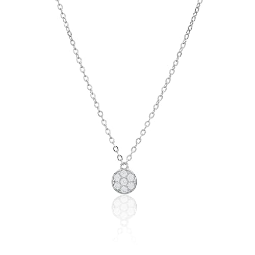 Desotos Halskette 45cm runder Anhänger Collier für Damen 925 Sterling Silber rhodiniert 1VNADESOJ-NL-0120 von Desotos