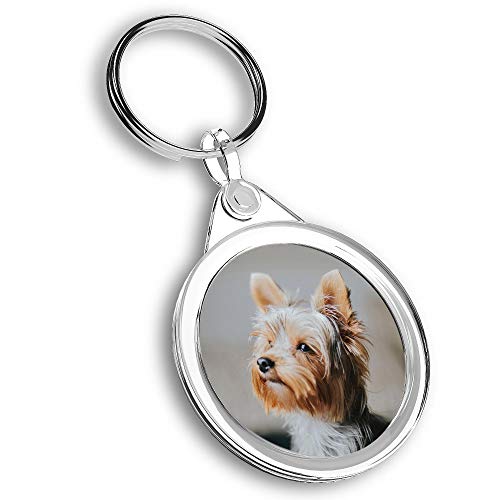 1 x Foto-Schlüsselanhänger – Yorkshire Terrier kleiner Hund Welpe | Schlüsselanhänger | Charm | #46520 von Destination Vinyl Ltd