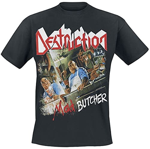 Destruction Mad Butcher Männer T-Shirt schwarz XL 100% Baumwolle Band-Merch, Bands von Destruction