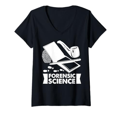Damen Design für Forensik-Enthusiasten T-Shirt mit V-Ausschnitt Damen Design für Forensik-Enthusiasten T-Shirt mit V-Ausschnitt von Detective Designs Co.