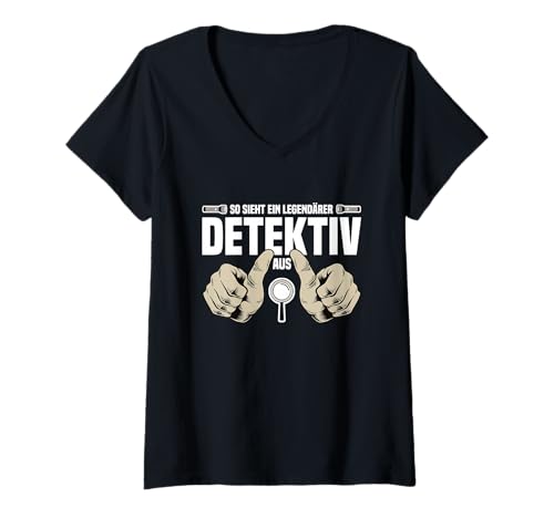 Damen Meisterdetektiv Ausrüstung Detektivbüro Gadgets Detektiv T-Shirt mit V-Ausschnitt von Detektiv Gadgets Erwachsene & Detektivbüro Zubehör