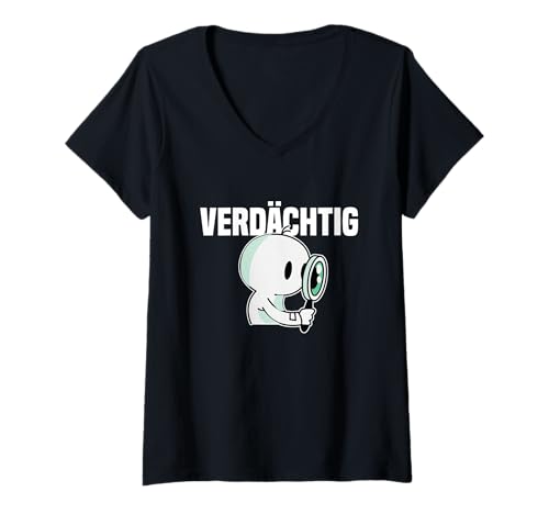 Damen Detektiv Gadgets Verdächtig Geburtstag Party Meisterdetektiv T-Shirt mit V-Ausschnitt Damen Detektiv Gadgets Verdächtig Geburtstag Party Meisterdetektiv T-Shirt mit V-Ausschnitt von Detektiv Gadgets und Meisterdetektiv Geschenk