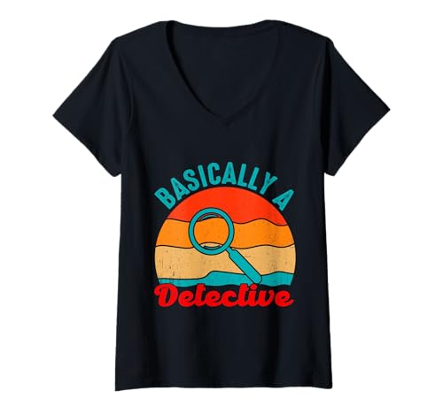 Damen Basically A Detective Privatdetektiv Detektiv T-Shirt mit V-Ausschnitt Damen Basically A Detective Privatdetektiv Detektiv T-Shirt mit V-Ausschnitt von Detektiv und Privatdetektiv