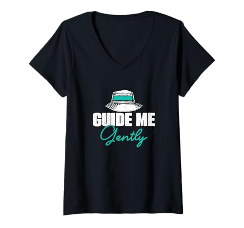 Damen Guide Me Gently Lustiger Reiseleiter-Humor für einen Reiseleiter T-Shirt mit V-Ausschnitt Damen Guide Me Gently Lustiger Reiseleiter-Humor für einen Reiseleiter T-Shirt mit V-Ausschnitt von Detour Tourist Guiding Wanderer