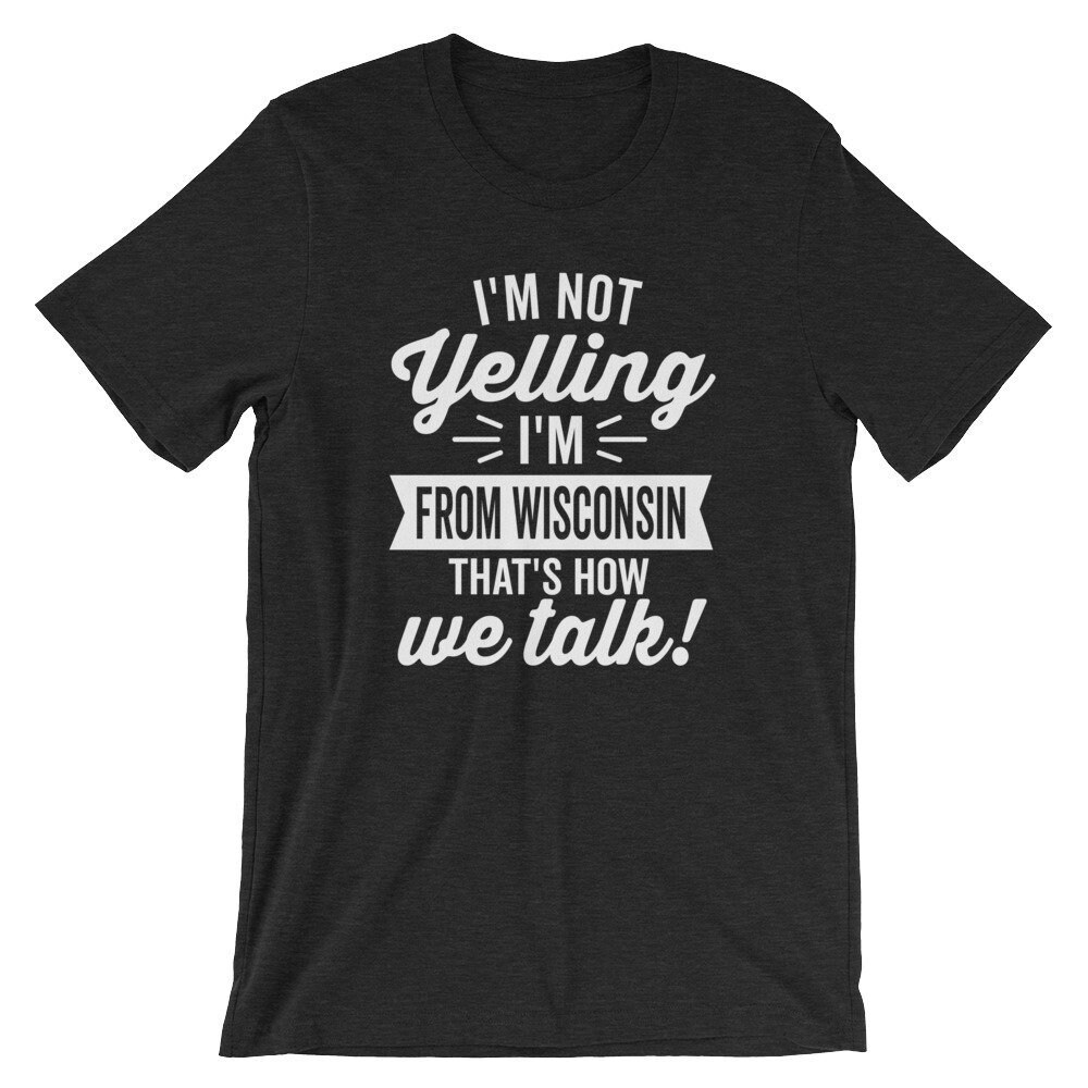 Ich Schreie Nicht, Ich Bin Aus Wisconsin Vintage Kurzärmeliges Unisex T-Shirt Ich Schreie Nicht, Ich Bin Aus Wisconsin Vintage Kurzärmeliges Unisex T-Shirt von DetourShirts