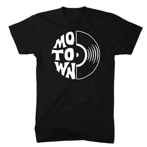Detroit Motown T-Shirt für Herren, 100 % Baumwolle, besonders weich, leicht taillierte Form, schwarze T-Shirts, Schwarz, XX-Large von Detroit Shirt Company