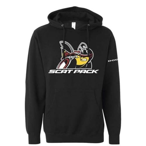 Detroit Shirt Company Herren Dodge Scat Pack Hoodie Kapuzenpullover Sweatshirt, Schwarz, X-Large von Detroit Shirt Company