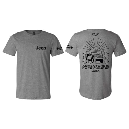 Detroit Shirt Company Herren Jeep Burst Jeep Burst – Adventure is Everywhere – Triblend Triblend T-Shirt - Grau - 2X von Detroit Shirt Company