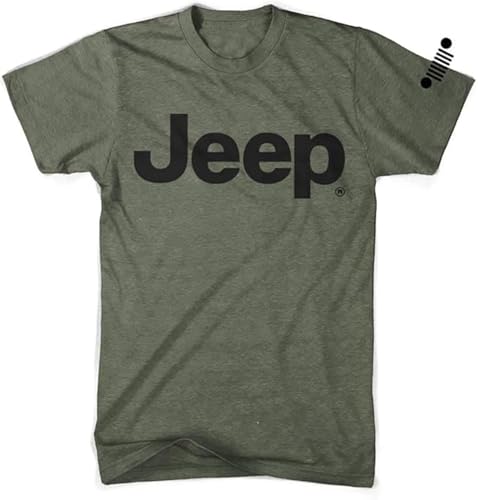 Detroit Shirt Company Herren Jeep Text T-Shirt Our Softest Shirt – Militärgrün, military green, 4X-Groß von Detroit Shirt Company