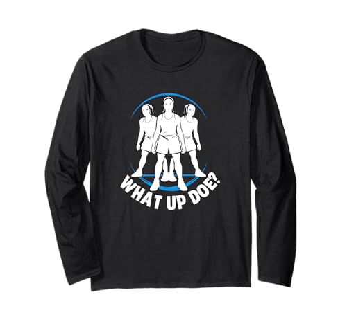 Mädchen Basketball What Up Doe | Vintage Detroit Michigan Langarmshirt von Detroit Soul: Area Code 313 Style