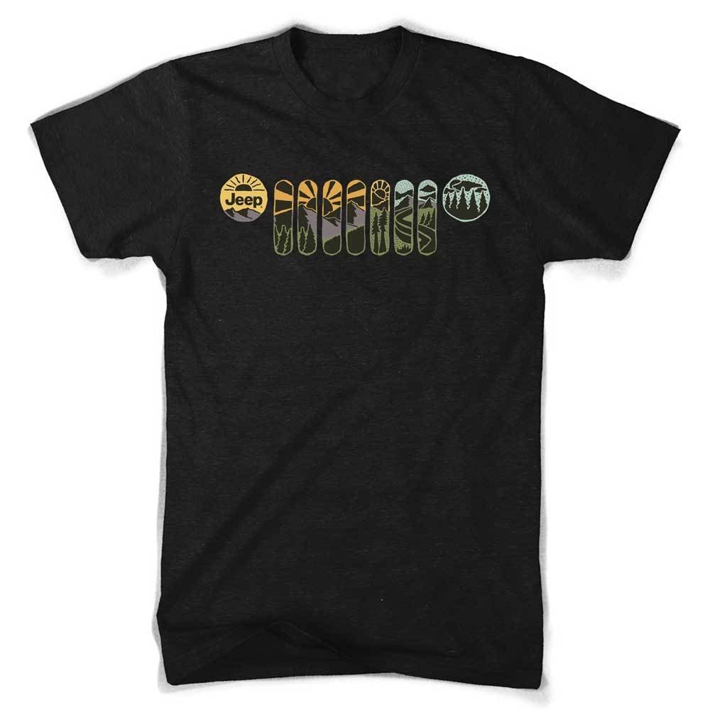 Herren Jeep® Atomic Grille T-Shirt - Schwarz Tri-Blend von DetroitShirtCompany