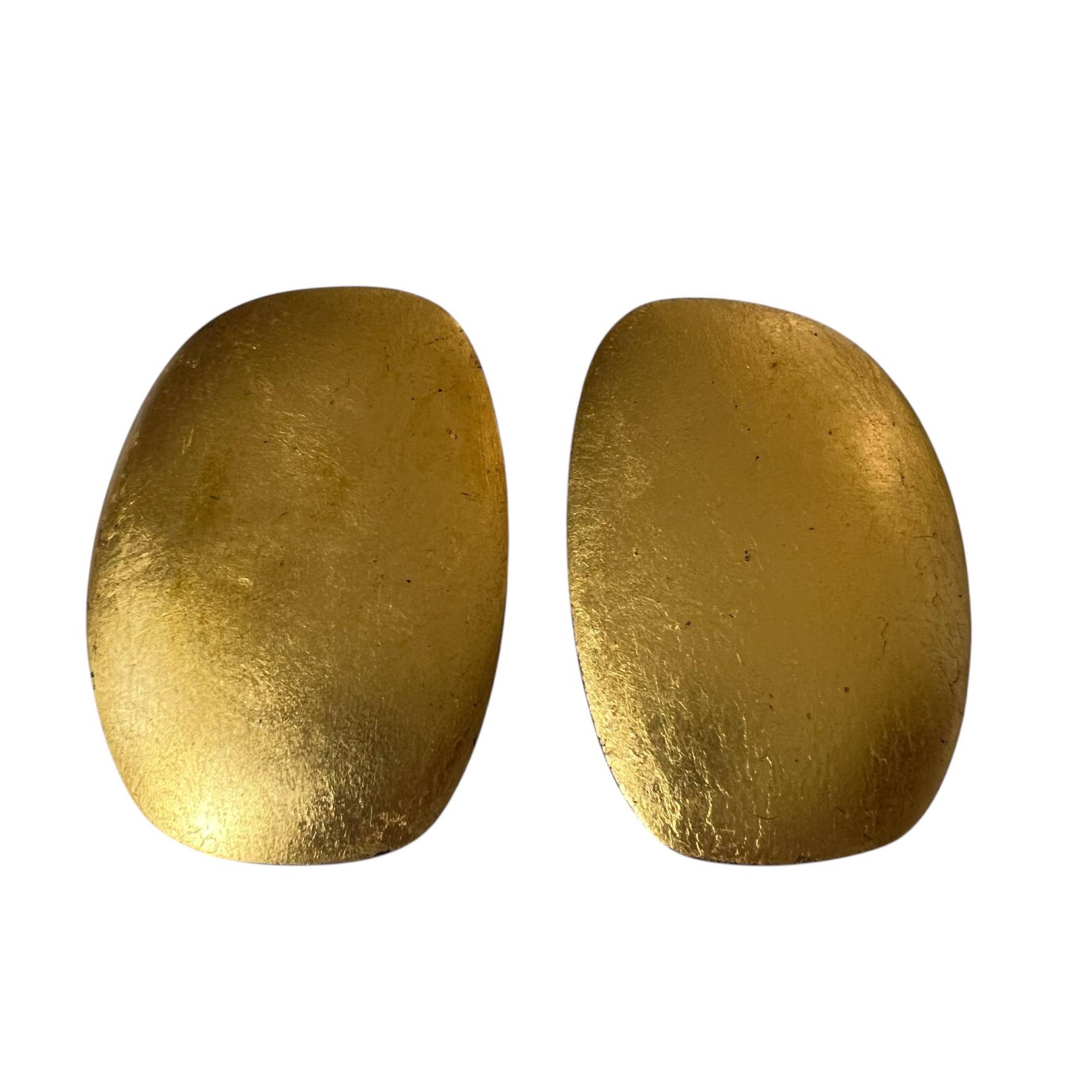 Ebenholzohrringe Im Monies-stil Mit Blattgold-Applikation, Großer Eleganter Hochzeitsohrring Ebenholzohrringe Im Monies-stil Mit Blattgold-Applikation, Großer Eleganter Hochzeitsohrring von DettagliPreziosilab