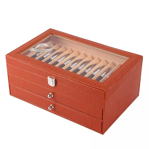 Dettchan Orange Stiftebox, Füllfederhalter Aufbewahrungsbox, PU-Leder 3 Level 36 Slots Stift Display Box Pen Collector Organizer Box 30.5 * 20 * 1.5cm Dettchan Orange Stiftebox, Füllfederhalter Aufbewahrungsbox, PU-Leder 3 Level 36 Slots Stift Display Box Pen Collector Organizer Box 30.5 * 20 * 1.5cm von Dettchan