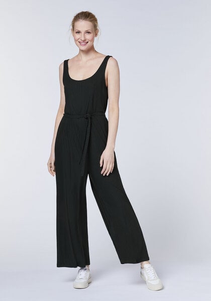 Detto Fatto Ärmelloser Yoga-Jumpsuit aus Viskose-Mix in Rippoptik von Detto Fatto