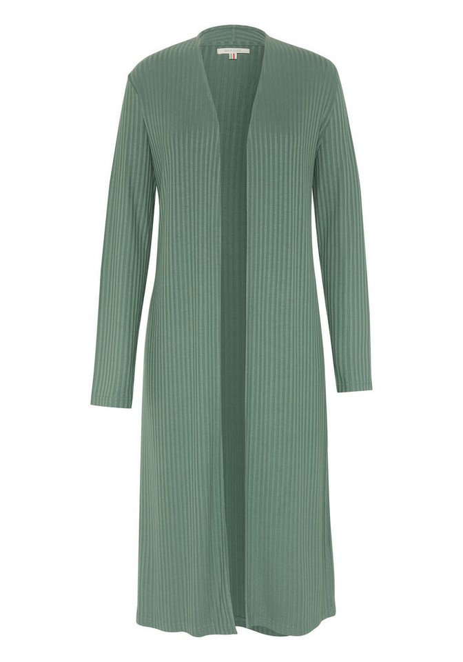 Detto Fatto Strickjacke im lang geschnittenen Ripp-Design von Detto Fatto