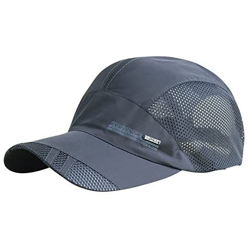 Detwen Atmungsaktive Outdoor Kappe Dünne Basecap Cap Leicht und Schnelltrocknend Caps mit Mesh Dunkelgrau von Detwen